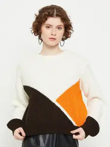 KASMA Colourblocked Woollen Pullover