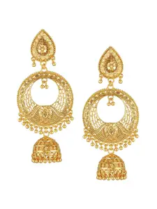 Vighnaharta Gold-Plated Circular Jhumkas