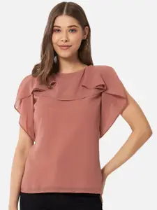 ALL WAYS YOU Flutter Sleeves Ruffles Detailed Top