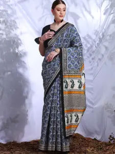 KALINI Ethnic Motifs Printed Bhagalpuri Saree