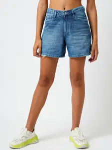 Kraus Jeans Slim Fit High-Rise Denim Shorts