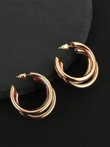 Shining Diva Fashion Gold-Plated Contemporary Half Hoop Earrings