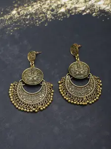 Shining Diva Fashion Gold-Toned Contemporary Chandbalis Earrings
