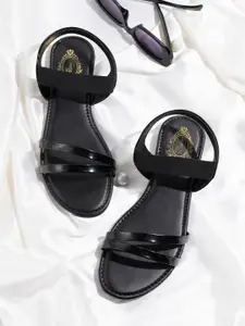 Shoetopia Girls Open Toe Flats With Backstrap