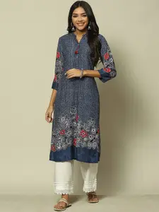Rangriti Ethnic Motif Printed Straight Kurta