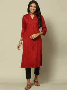 Rangriti Women Woven Design Straight Kurta