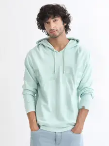 RARE RABBIT Men April Typography Hooded Sweatshirt