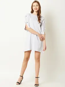 Miss Chase Women Grey Solid A-Line Dress