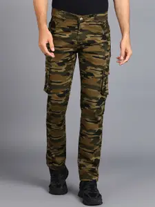 Urbano Fashion Men Mid Top Camouflage Printed Regular Fit Plain Cargos