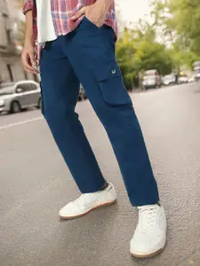 Urbano Fashion Men Pure Cotton Mid-Rise Cargos Trousers