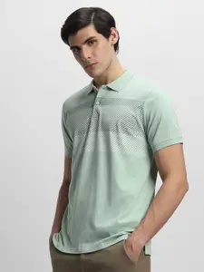 Dennis Lingo Striped Polo Collar Pure Cotton T-shirt