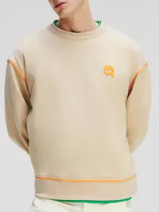 Karl Lagerfeld Round Neck Organic Cotton Pullover Sweatshirt