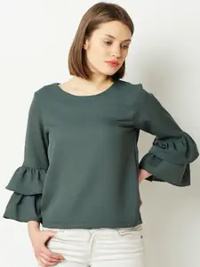 Miss Chase Women Green Solid Top