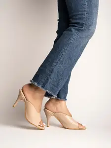 Shoetopia Girls Textured Open Toe Slim Heels
