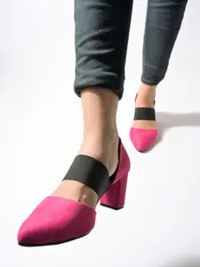 Shoetopia Girls Colourblocked Pumps Block  Heels