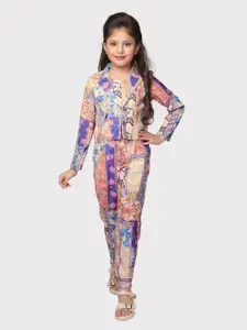 Tiny Baby Girls Ethnic Motifs Printed Top With Trousers