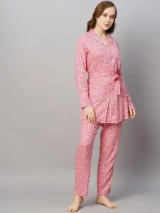 DRAPE IN VOGUE Floral Printed Pure Cotton Night suit