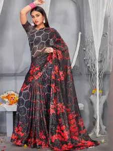 Chhabra 555 Abstract Printed Sequinned Sarees