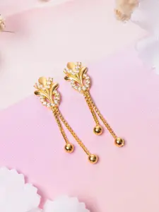 Zavya Contemporary -Gold Plated 925 Sterling Silver CZ Studded Hoop Earrings