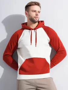 Celio Colourblocked Hooded Cotton Pullover Sweatshirt