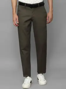 Louis Philippe Men Mid Rise Plain Slim Fit Trousers