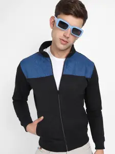 Campus Sutra Colourblocked Quilted Windcheater Bomber Jacket