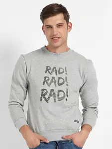 Campus Sutra Typography Printed Cotton Pullover Sweatshirt