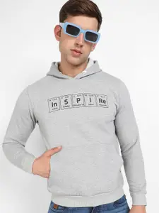 Campus Sutra Typography Printed Hooded Pullover
