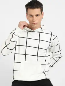 Campus Sutra Checked Hooded Pullover