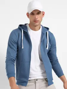 Campus Sutra Hooded Cotton Front-Open Sweatshirt