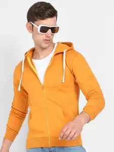 Campus Sutra Hooded Cotton Front-Open Sweatshirt