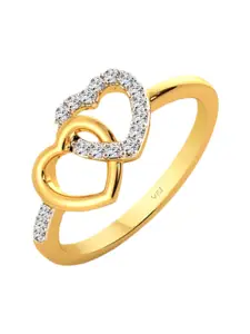 Vighnaharta Gold-Plated CZ-Studded Finger Ring