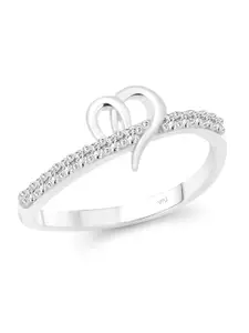Vighnaharta Rhodium-Plated Cubic Zirconia-Studded Finger Ring
