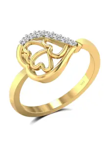 Vighnaharta Gold-Plated Cubic Zirconia  Studded Finger Ring