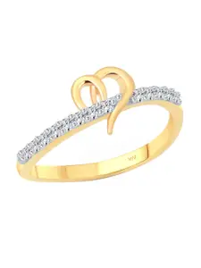 Vighnaharta Gold-Plated Cubic Zirconia Studded Finger Ring