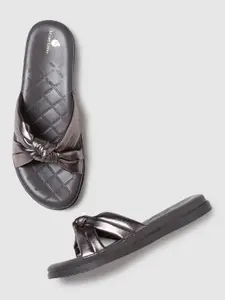 Marc Loire Textured Knotted Strap Open Toe Flats