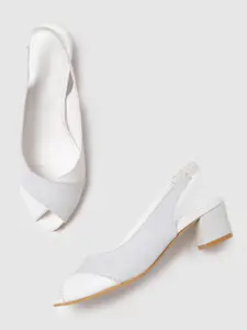 Marc Loire Peep Toes Block Heels With Backstrap