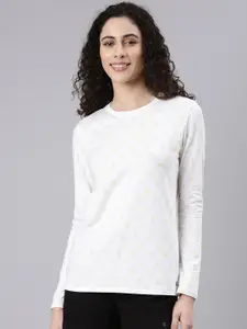 Enamor Floral Printed Round Neck Cotton Lounge T-shirt