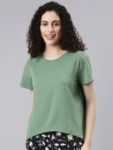 Enamor Round Neck Relaxed Fit Cotton T-shirt