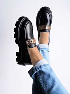 Shoetopia Girls Embellished Heeled Lightweight Horsebit Loafers