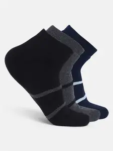 CRUSSET Men Pack Of 3 Cotton Assorted Ankle-Length Socks