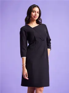 FableStreet Asymmetric Neck Fit and Flare Dress