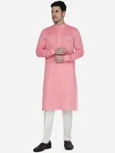 Modi Kurta Band Collar Regular Straight Linen Kurta