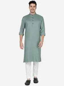 Modi Kurta Woven Design Mandarin Collar Straight Kurtas
