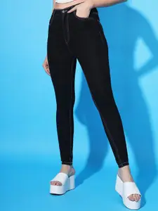 BAESD Women Skinny Fit High-Rise Coloured Shade Cotton Jeans