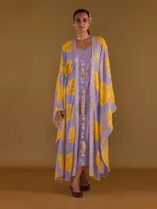 Masaba Lilac Sunshine Mimosa Tie Up Kaftan With Slip