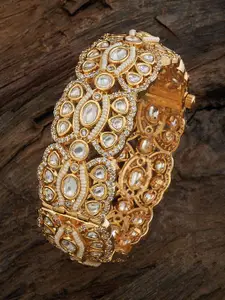 Kushal's Fashion Jewellery Gold-Plated Kundan-Studded Bangle