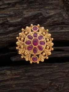 Kushal's Fashion Jewellery Gold-Plated Antique Finger Ring