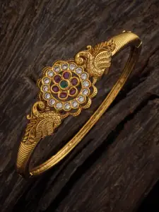 Kushal's Fashion Jewellery Gold-Plated Antique Kada Bracelet