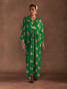 Masaba Floral Printed Extended Sleeves Maxi Ethnic Dress